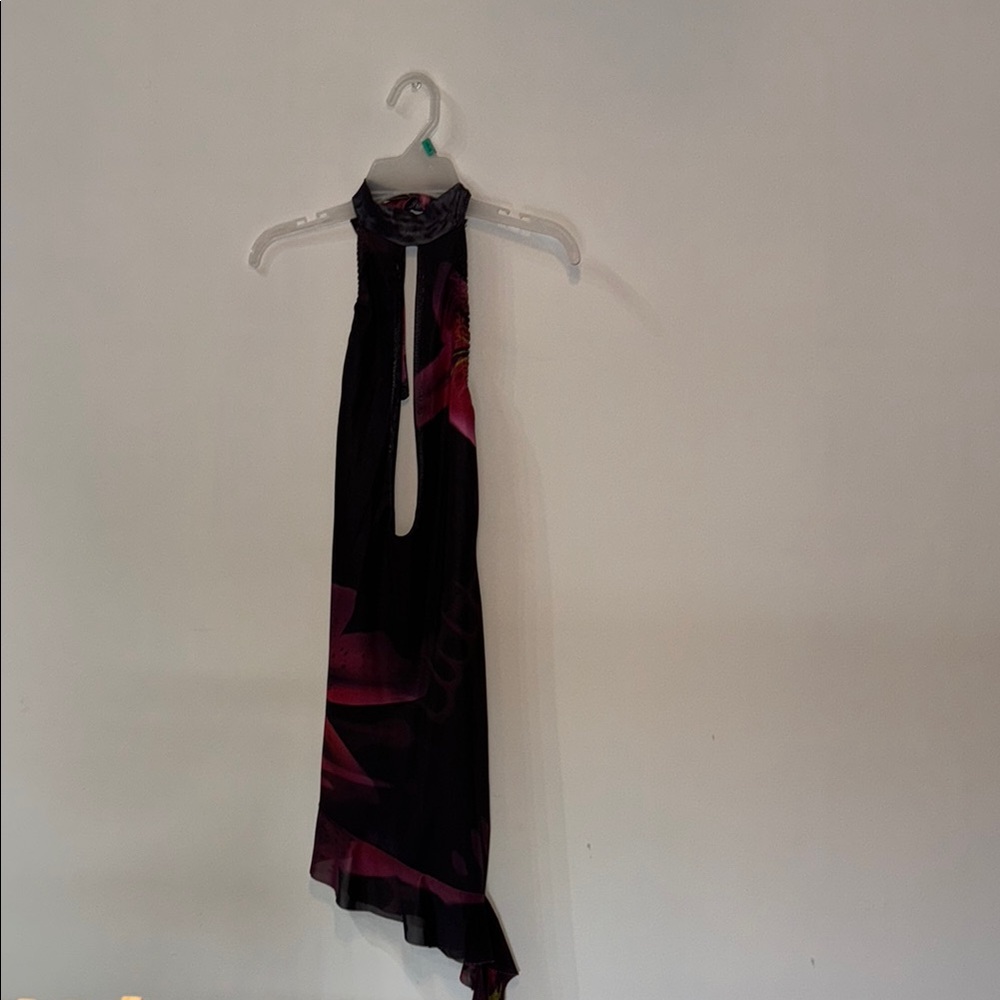 Murci Black Floral Keyhole Mini Dress - Picture 3 of 5